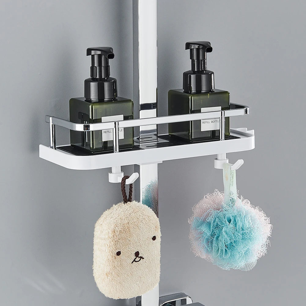 Rozin Ensemble Douche Pluie Mural Noir – Avec Bidet, Étagère & Bec Baignoire | Système Complet Laiton