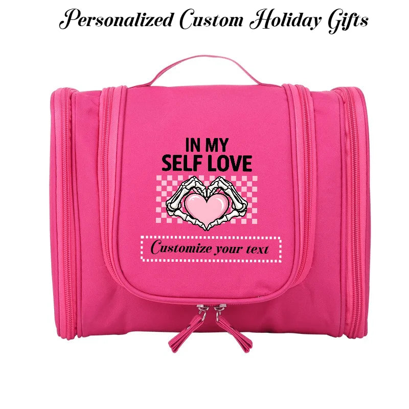 Trousse Maquillage Voyage Personnalisée – Grande Capacité à Suspendre | Cadeau Saint-Valentin