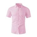 Chemise Homme Business Casual Couleur Unie Manches Courtes Été Sans Repassage Confortable Polyvalente Fashion Élégante Intemporelle – Chemise Premium Sans Repassage Business Casual Été | Mode Homme Business Casual Premium
