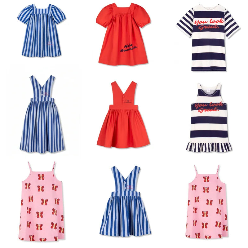 Robe Princesse Fille Été – Robe Enfant Florale Élégante 1-12 Ans Coton Polyester