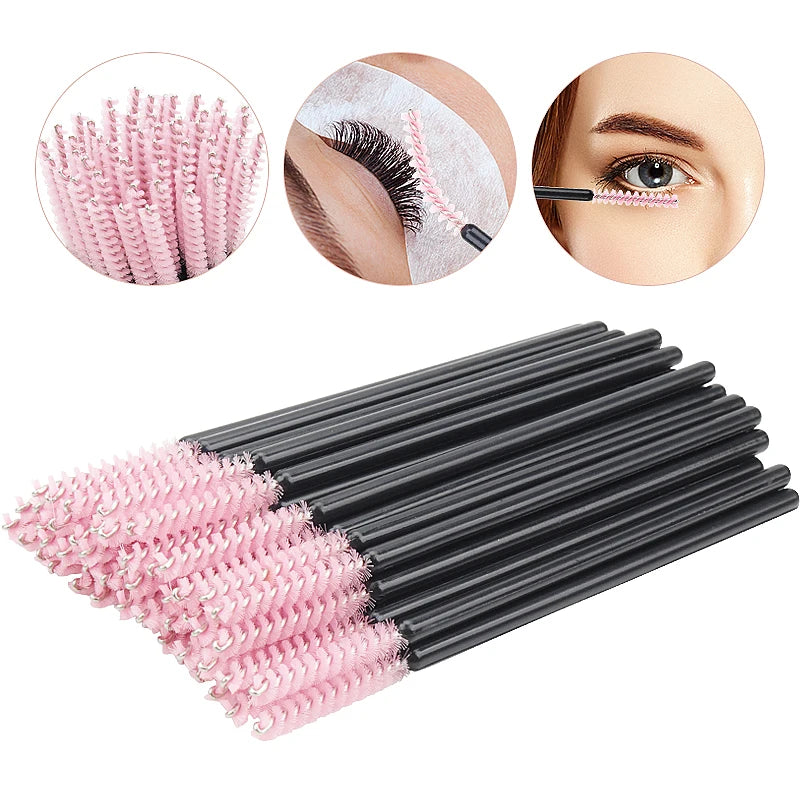 Brosses Crystal Cils & Sourcils Jetables – Lot 50 Pcs | Peigne Mascara & Extension