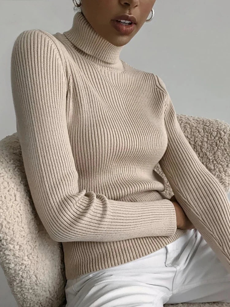 Pull Col Roulé Cachemire Ultra-Doux Femme - Tricot Basique Chic Automne Hiver | Heliar