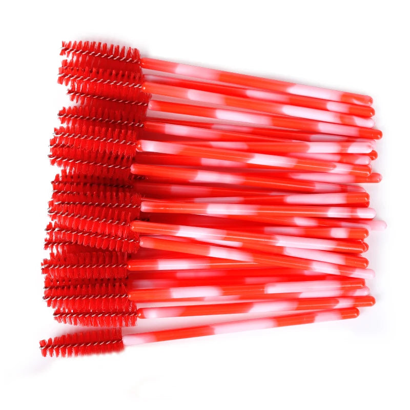 Lot 50/100 Brosses Cils Jetables Arc-en-Ciel – Mascara Wand Applicateur Extension Cils & Sourcils | Outil Maquillage