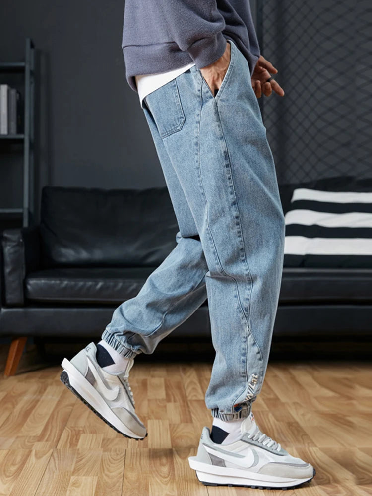 Jean Jogger Homme Grande Taille 6XL 7XL 8XL Streetwear Noir Bleu Cargo Denim Élastique Coton Taper Baggy – Casual Tendance | Mode Homme XXL