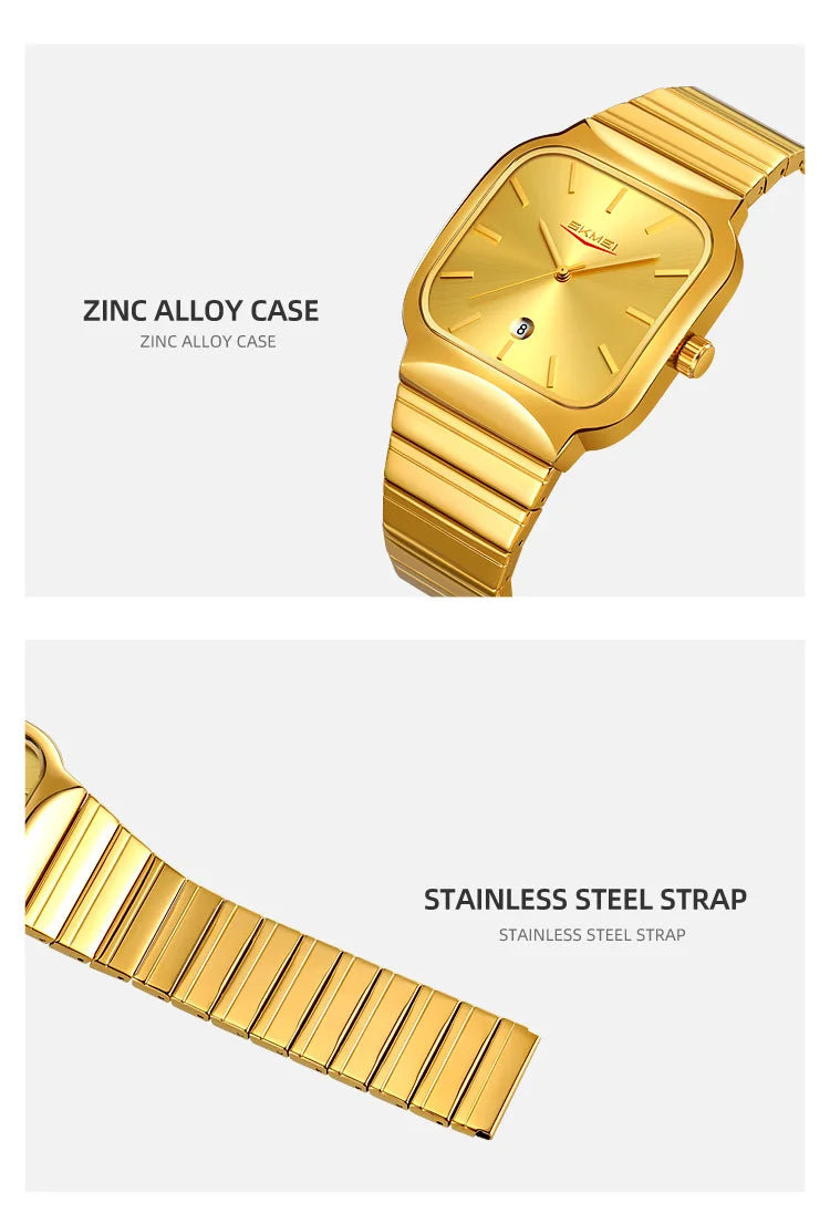 Montre Unisexe SKMEI Luxe Quartz Bracelet Acier – Analogique Date Étanche Fashion