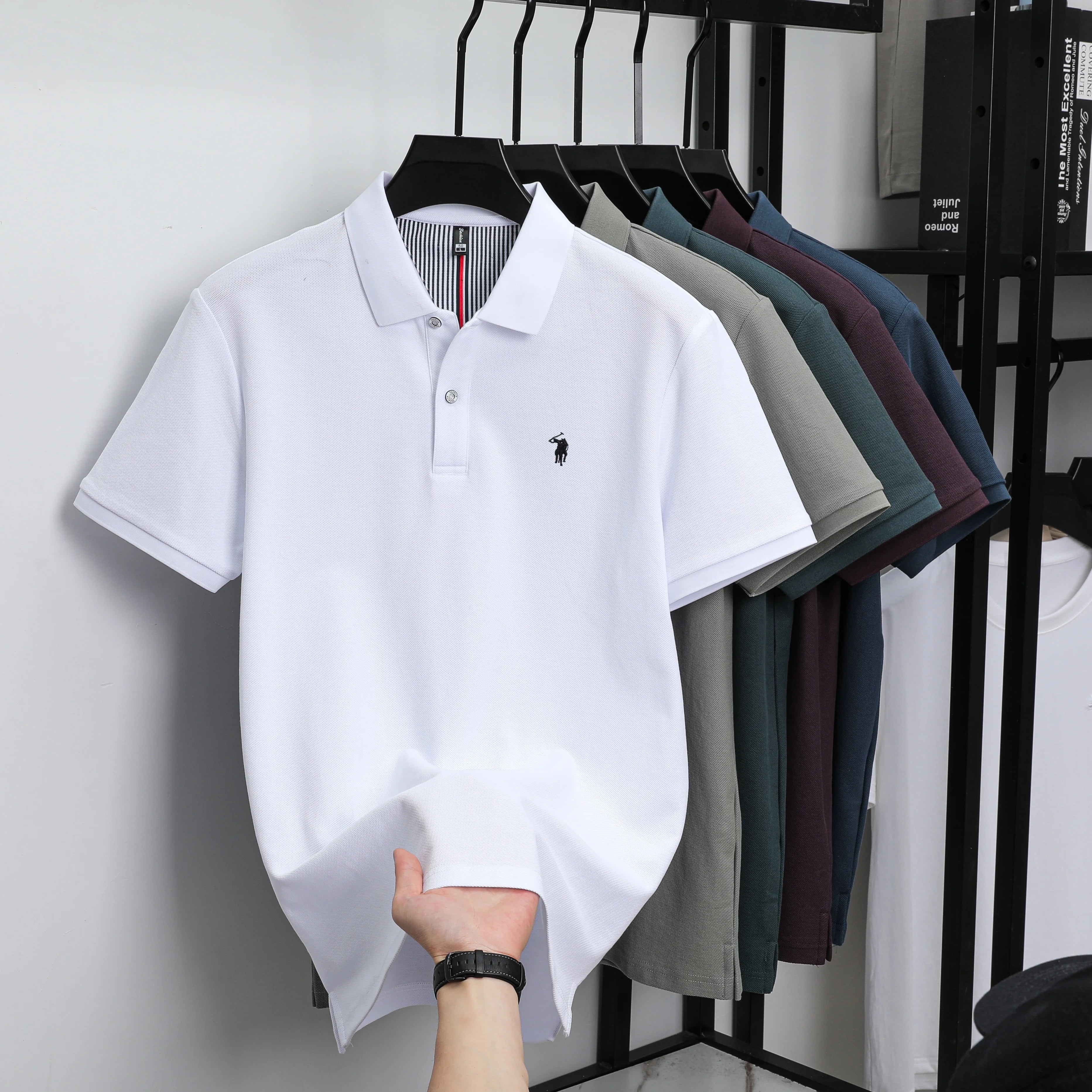 Polo Golf Coton 100% Brodé Homme – Qualité Premium Designer Personnalisé Été