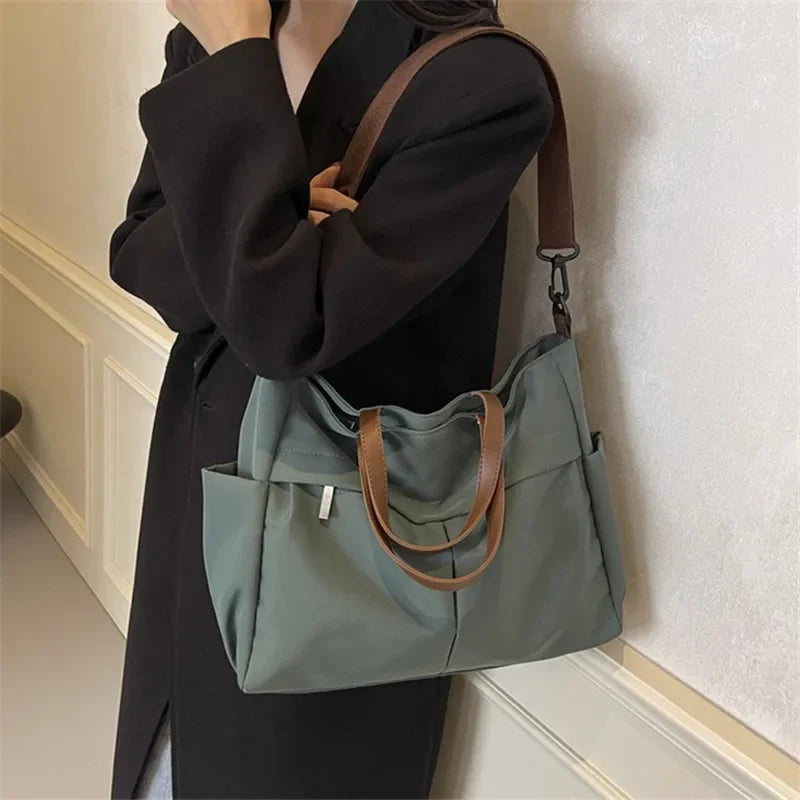 Grand Sac Cabas Nylon Femme – Tote Bag Stylish Bandoulière & Épaule | Voyage, Business, Fitness & Shopping | Léger & Résistant