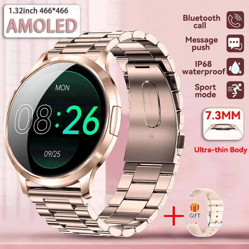 Smartwatch AMOLED 1.32" Unisexe 2025 – Cadran Personnalisable, Appels Bluetooth & Suivi Cardio | Sport & Fitness | Homme & Femme