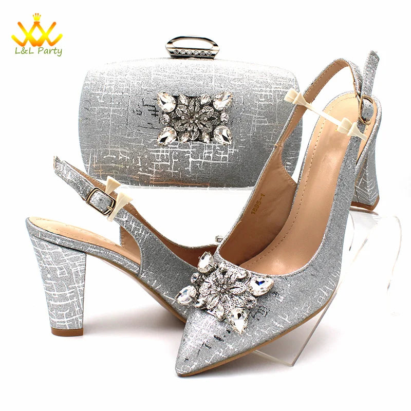 Ensemble Chaussures + Sac Italien Orange Cristal – Pumps Luxe Mariage Fête 2024
