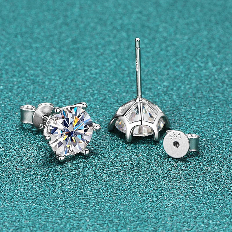 Puces Moissanite Vis Argent 925 Couleur D 6 Griffes – Éclat Diamant Éblouissant | Bijou Mariage & Fine Jewelry Femme | Cadeau Luxe
