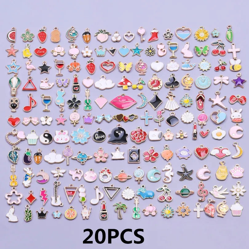 Pendentifs Émail & Breloques Fleurs Mix DIY – Matériaux Bijoux Fait Main en Vrac | Lot Assortiment Bracelet & Collier | Idéal Créatrices & Revendeuses
