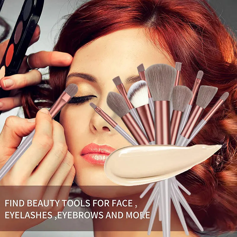 Set de Pinceaux Maquillage 13 Pièces - Synthétiques Premium