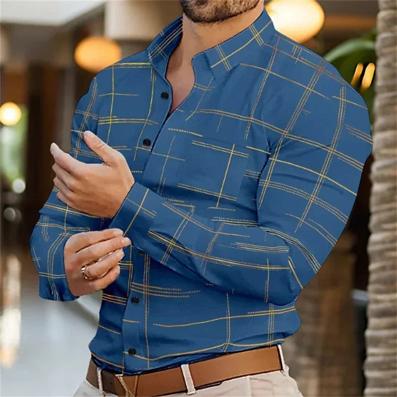 Chemise Homme Business Col Revers Bureau Casual Outdoor Street Douce Confortable Grande Taille XS-6XL Tendance Élégante – Chemise Premium Polyvalente | Mode Homme Business Premium
