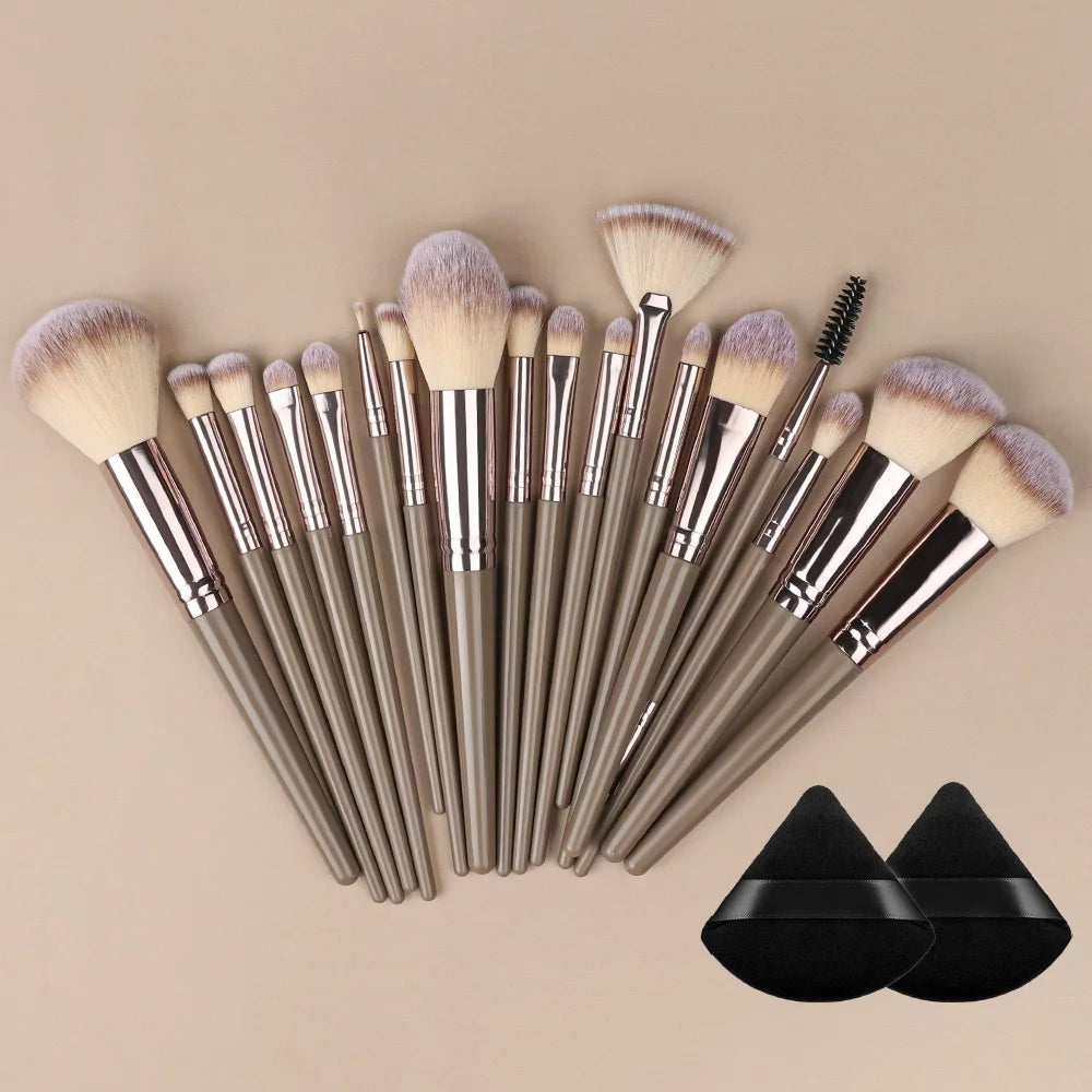 Set Pinceaux Maquillage Professionnel 1 à 20 Pcs – Blush, Highlighter, Fond de Teint & Fard | Ultra-Doux Femme