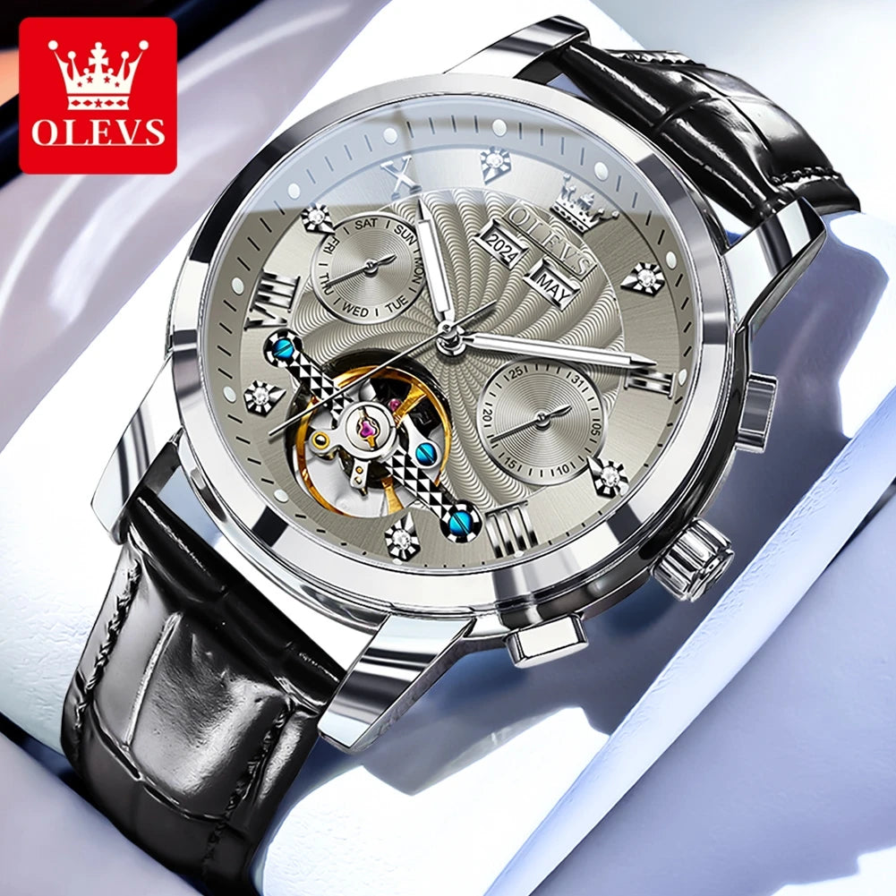 Montre Mécanique Automatique Luxe Homme OLEVS 7088 – Grand Cadran Lumineux Étanche Cadeau