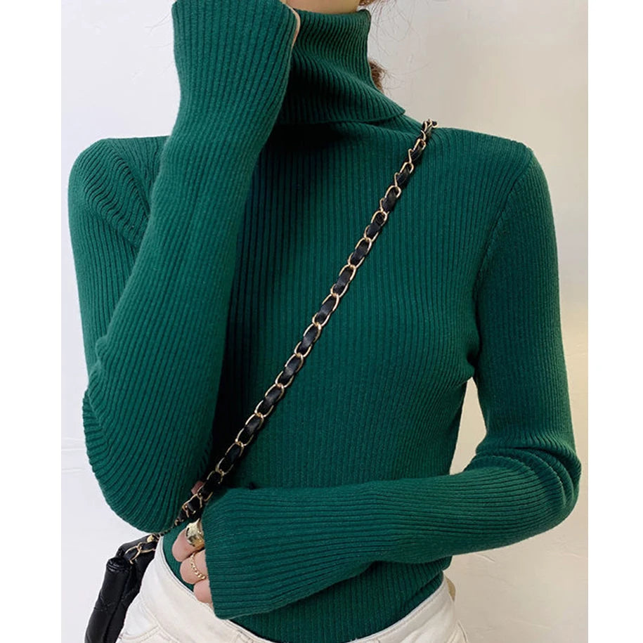 Pull Col Roulé Cachemire Ultra-Doux Femme - Tricot Basique Chic Automne Hiver | Heliar