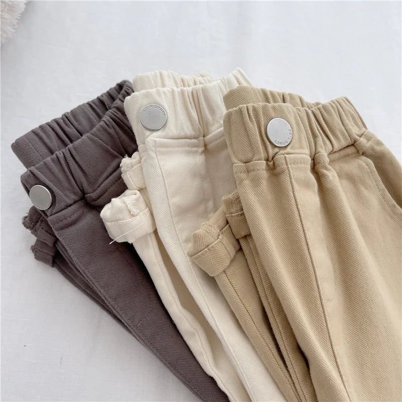 Pantalon Sarouel Enfant Unisexe Couleur Unie – Pantalon Sport Loose Casual Printemps Été 2-8 Ans