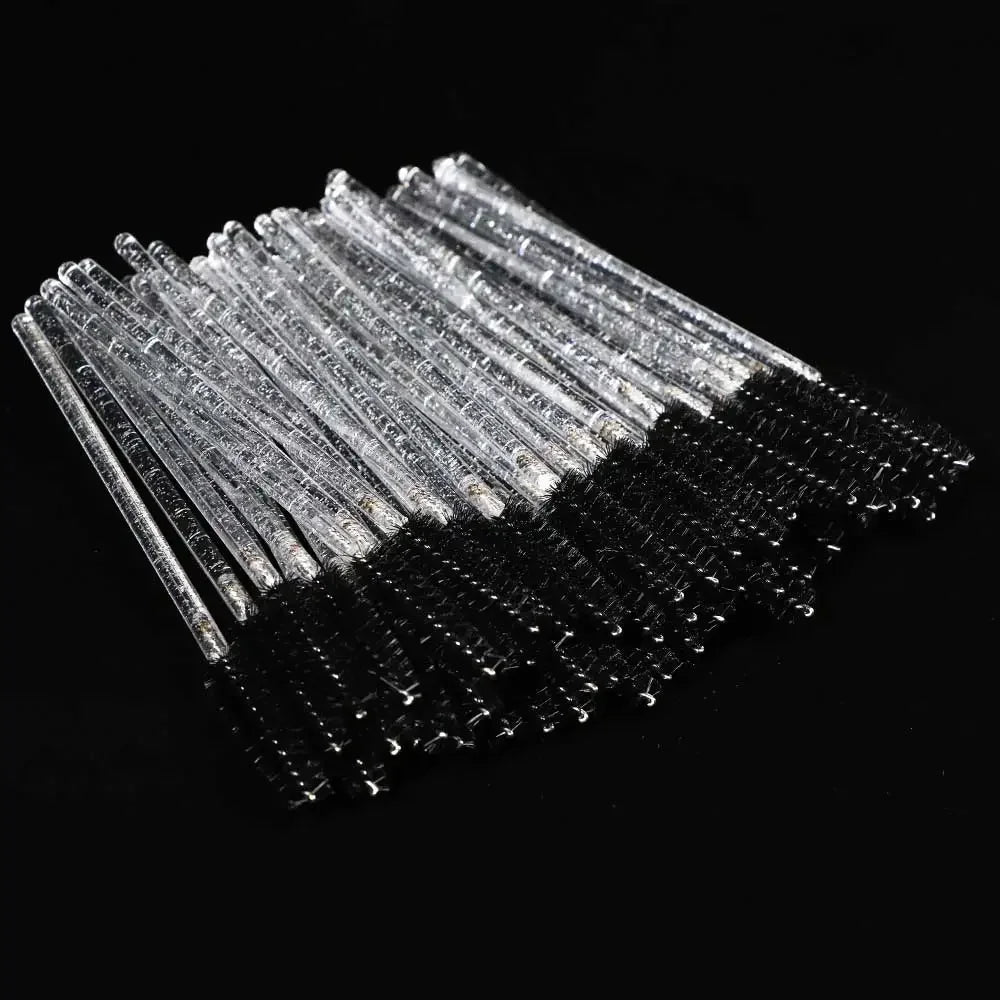 Lot 50 Brosses à Cils Jetables Crystal – Extensions de Cils & Application Mascara Professionnelle | Usage Unique