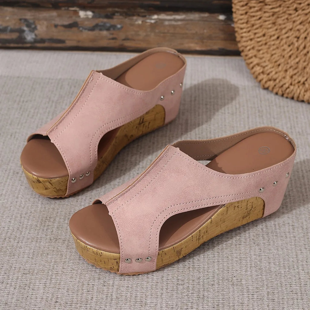 Sandales Clogs Talon Épais Rehaussantes Femme 2025 – Plage Slides Été Outdoor