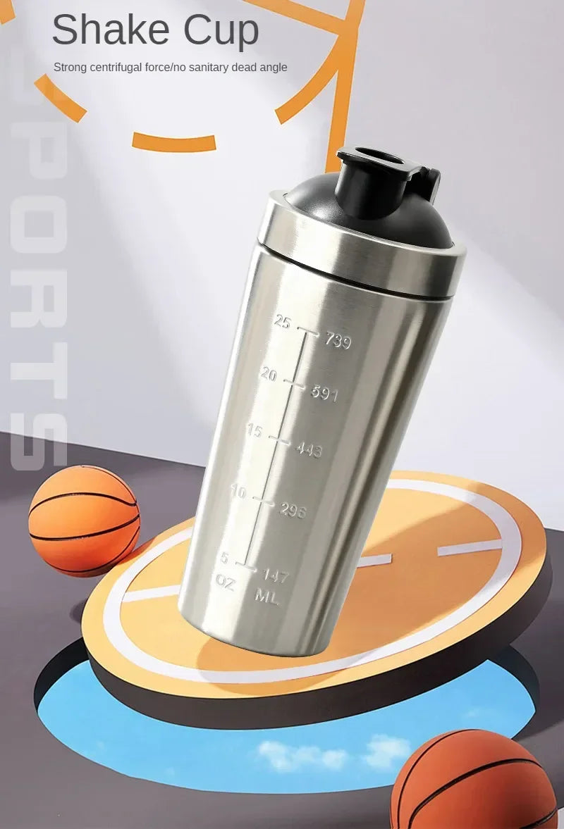 Shaker Protéiné Inox Sport Portable – Bouteille Nutrition Fitness & Musculation | Étanche & Sans BPA | Gym & Workout
