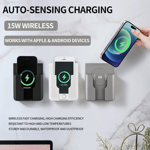 Chargeur Sans Fil Mural Encastré 15W Universel – Qi Charge Rapide AC 110-220V