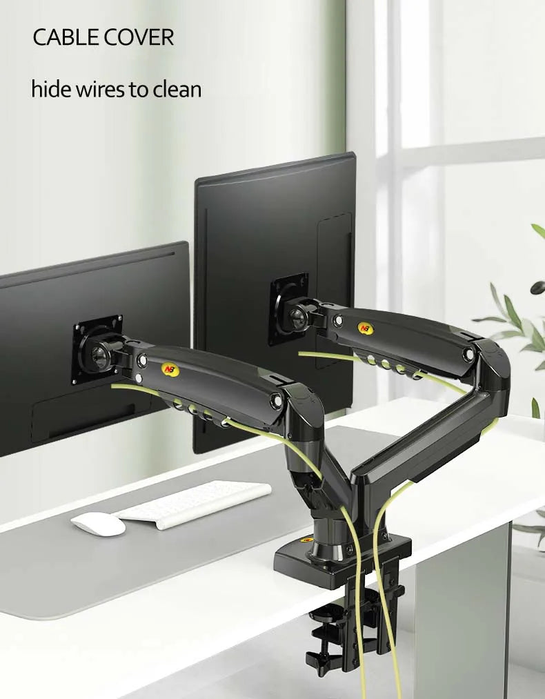 Support Double Écran NB A5C F160 – Bras Articulé à Ressort 10''-27'' | 360° Rotatif Bureau 2-9kg