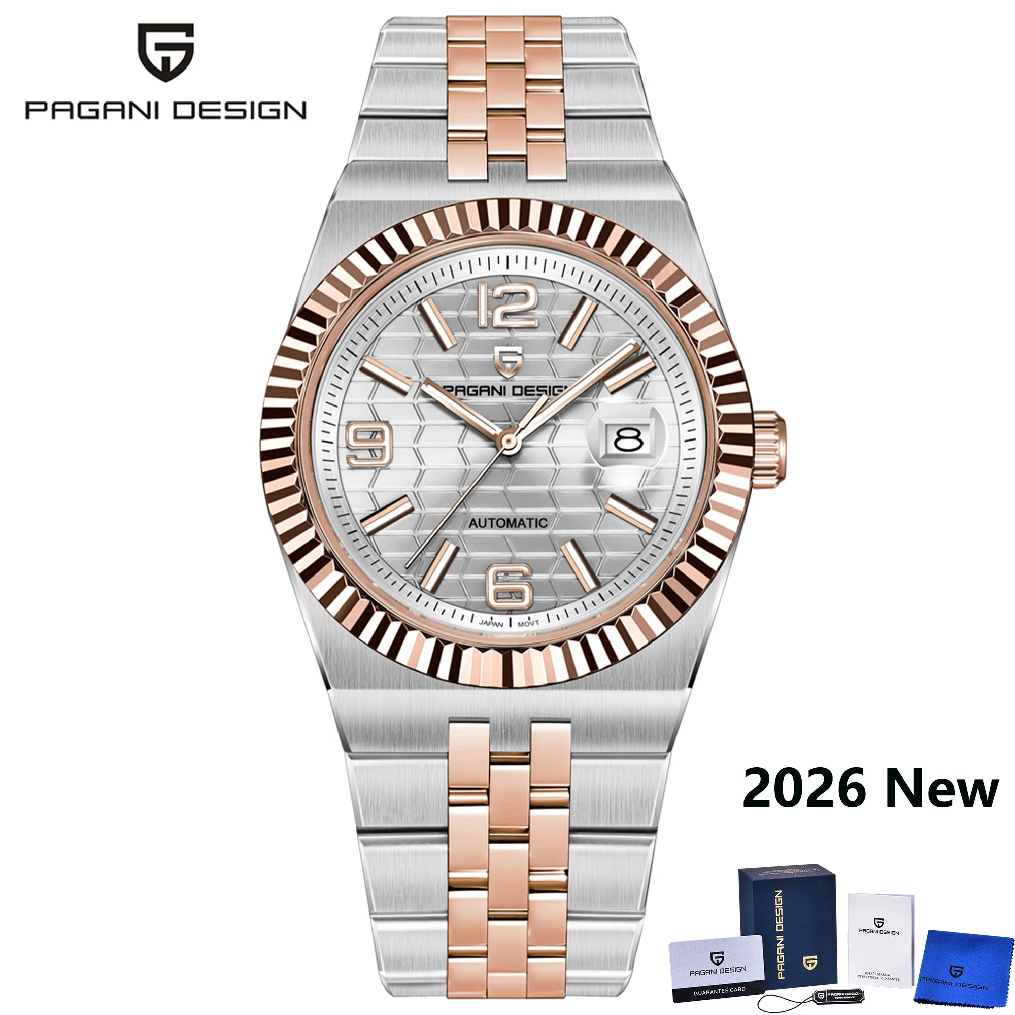 Montre Homme Luxe PAGANI DESIGN 2026 Automatique Cadran 3D Losange Verre Saphir – Business Fashion