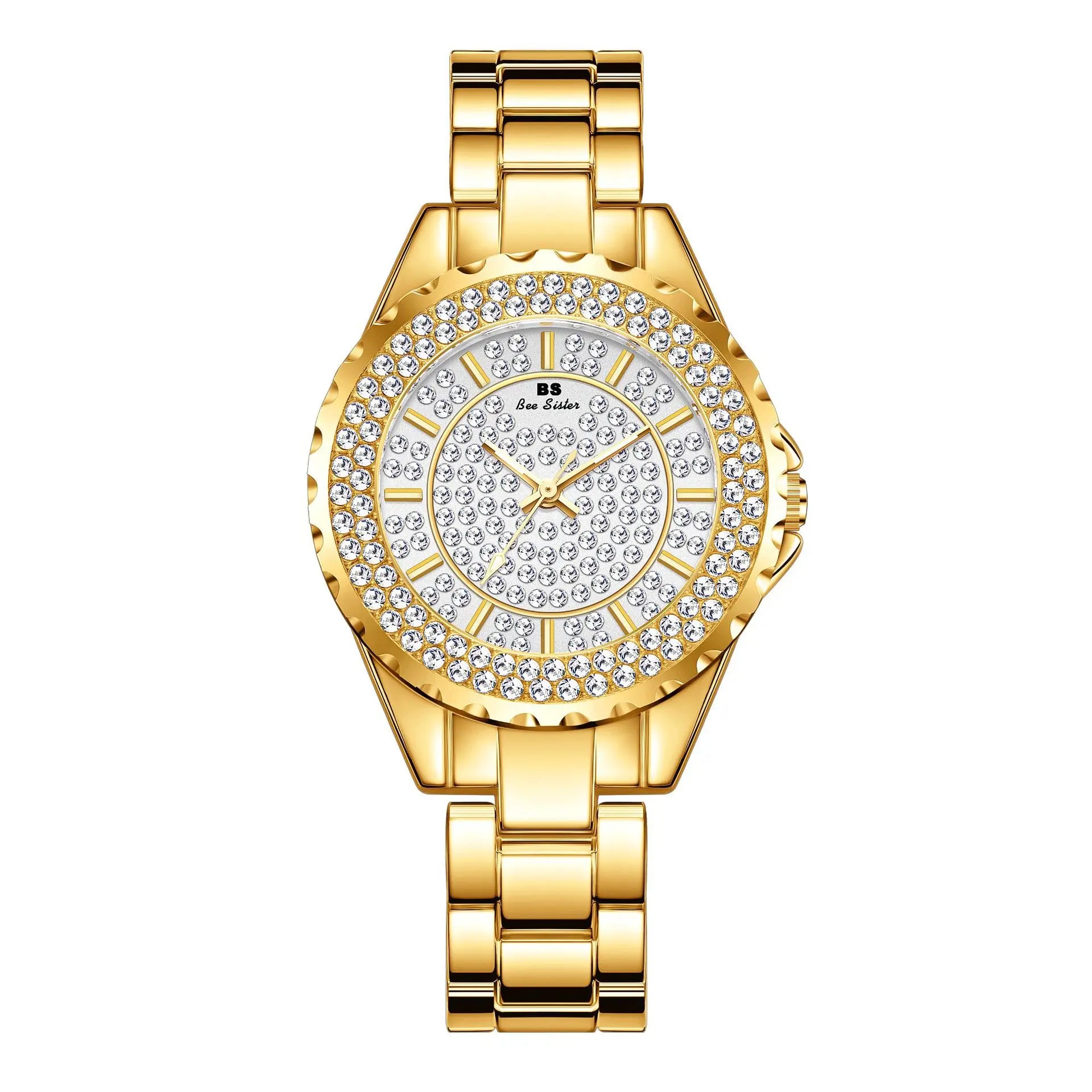 Montre Femme Or Bracelet Dress Luxe 2025 – Acier Complet Élégante Fashion Top Brand