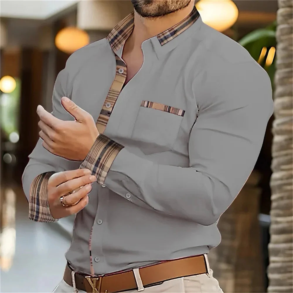 Chemise Homme Business Col Revers Bureau Casual Outdoor Street Douce Confortable Grande Taille XS-6XL Tendance Élégante – Chemise Premium Polyvalente | Mode Homme Business Premium