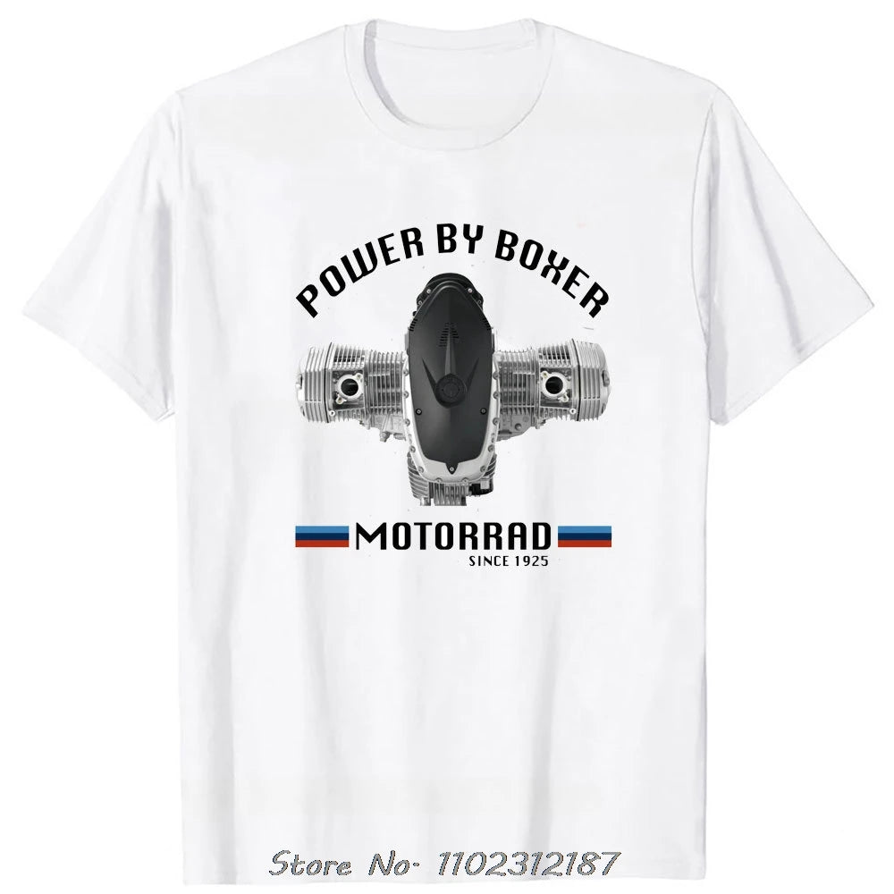 T-Shirt Homme Motard Boxer Engine R1200GS Adventure RT – Coton Casual Col Rond Fitness Tendance | Mode Moto Homme