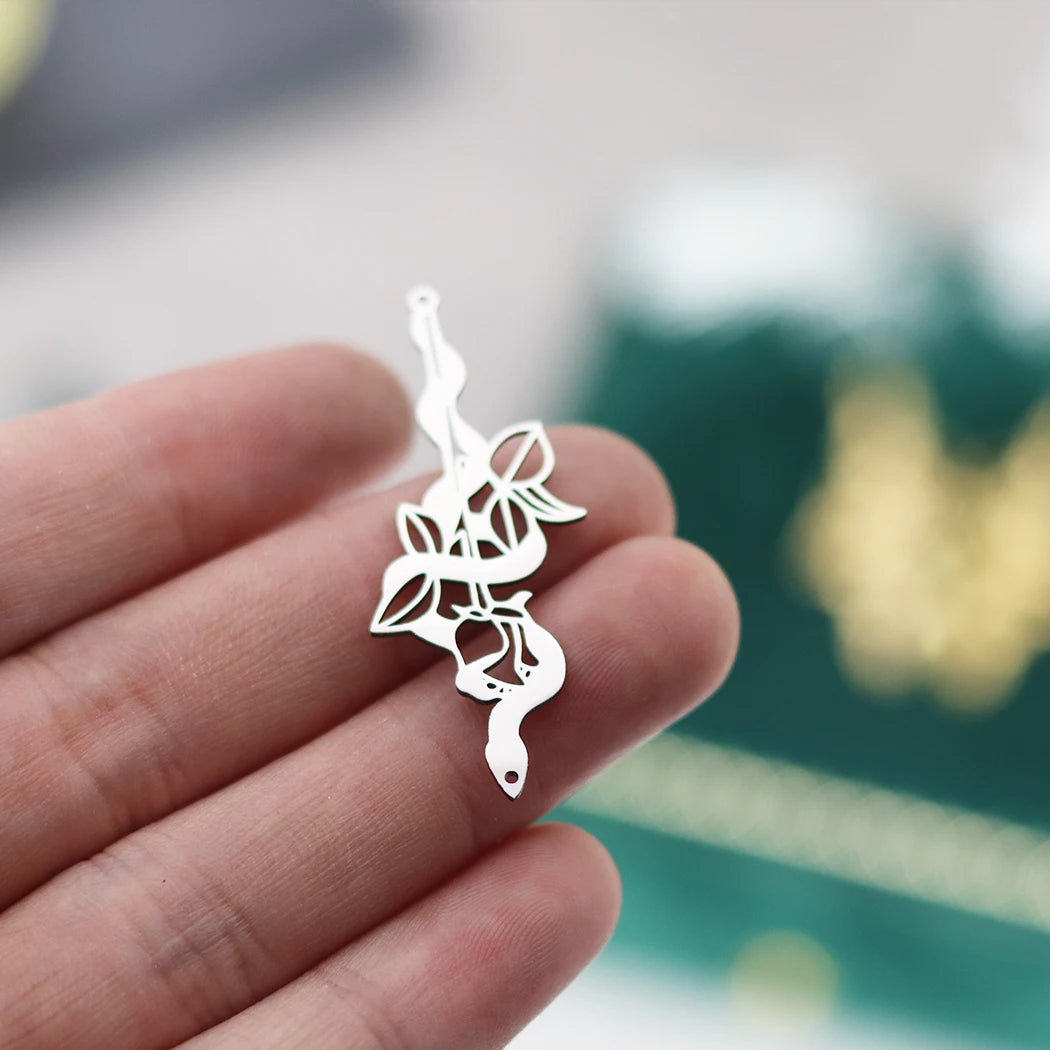 Lot 3 Breloques Animaux Acier Titane DIY – Renard, Lapin, Chat, Cygne, Dragon, Serpent & Plus | Pendentifs Bijoux Fait Main Bracelet & Collier