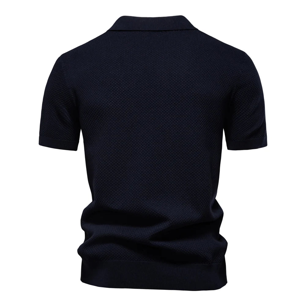 Polo Homme Été Respirant Manches Courtes Couleur Unie Casual Stretch Léger Élégant Confortable Intemporel Fashion – Polo Premium Respirant Stretch Été | Mode Homme Polo Premium Été
