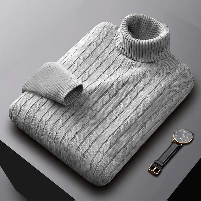 Herren Rollkragenpullover Hochwertig Gestrickt Einfarbig Warm Lässig Wolle Pullover Outdoor Winter Bequem Trendig – Premium Stehkragen Pullover Alle Jahreszeiten | Herrenmode Winter Premium