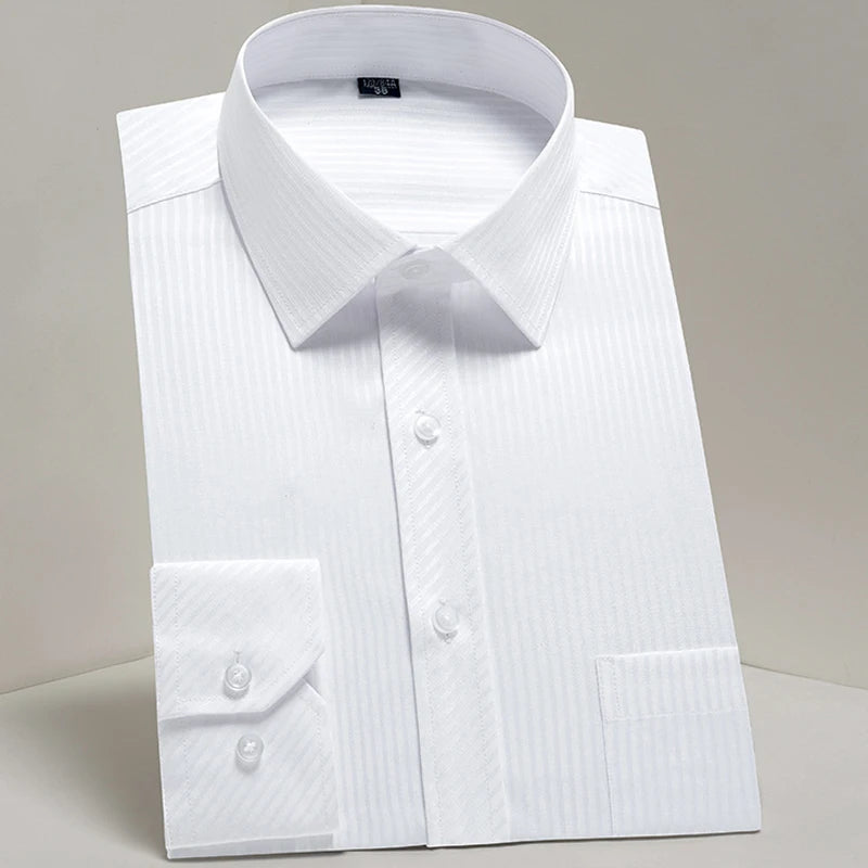Chemise Homme Classique Manches Longues Coupe Standard Formelle Business Bureau Blanche Simple Élégante Casual – Chemise Dress Shirt Tendance | Mode Homme Premium