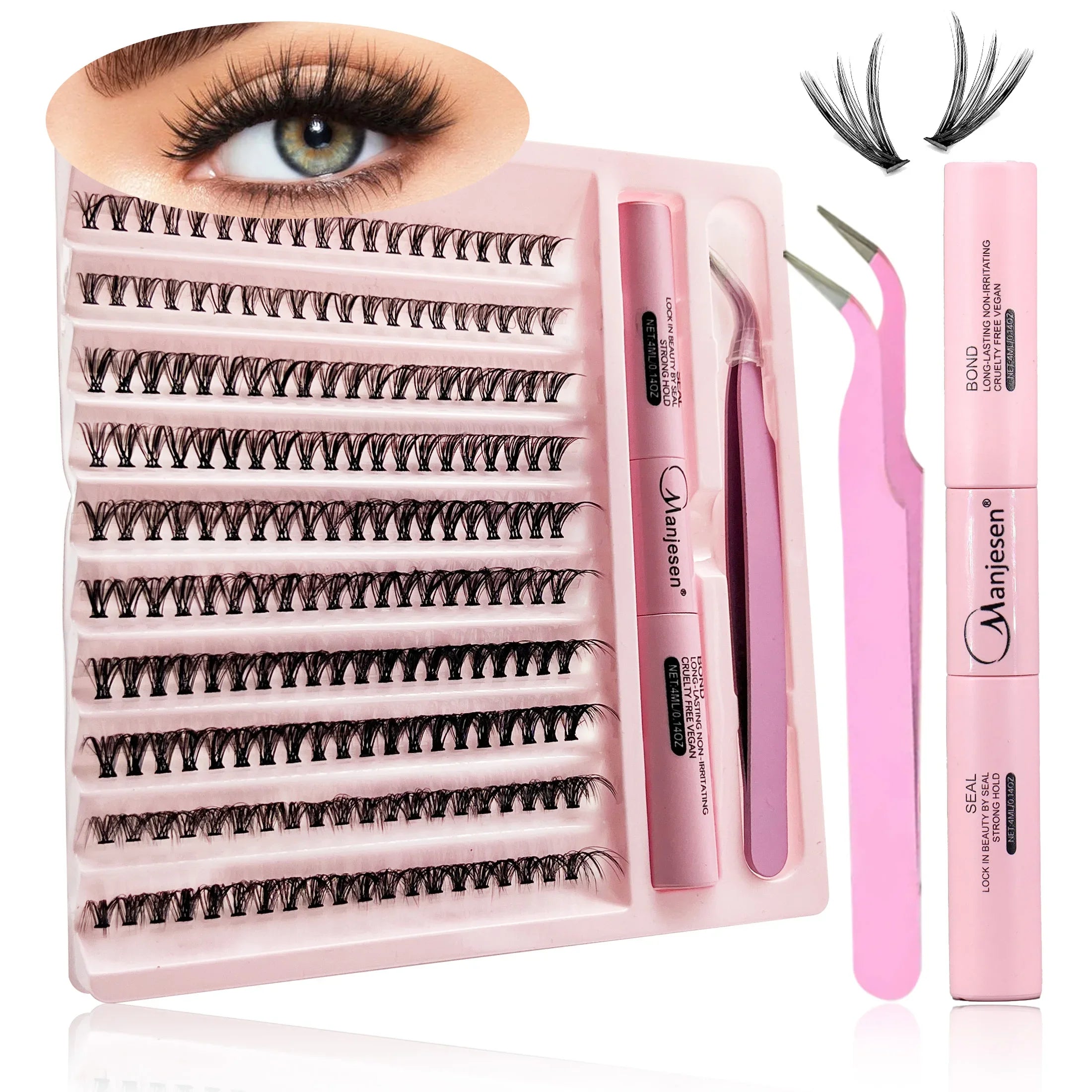 Kit Extension Cils DIY 200 Pcs – Clusters Lash Bond & Seal | Outils Collage Cils Accessoires Maquillage