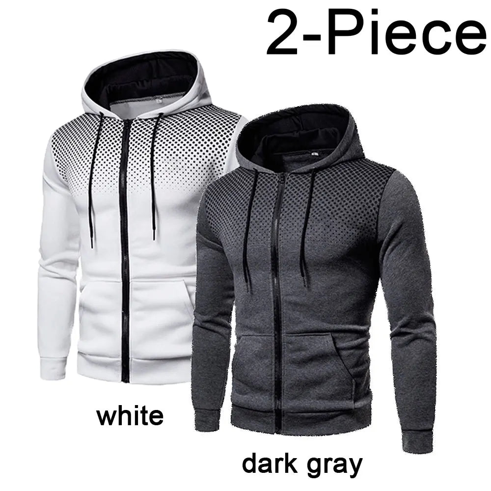Ensemble Homme Polaire Couleur Unie Sweat Zippé + Pantalon + Bonnet Casual Sport Style Américain Européen Automne Hiver Confortable – Set 3 Pièces Premium | Mode Homme Sport Premium