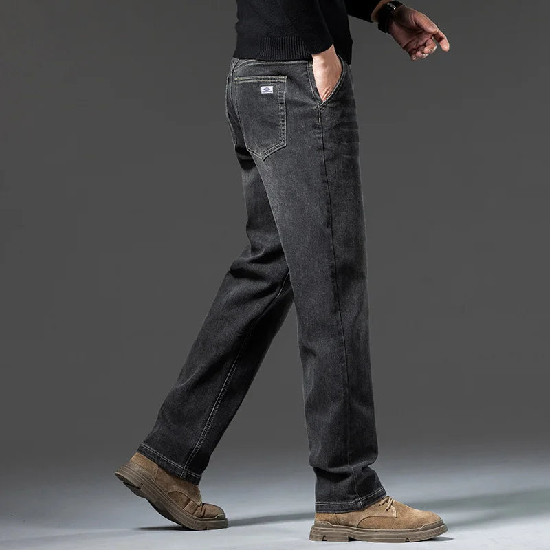 Jean Homme Loose Straight Leg Rétro Lavé Élastique Casual Toutes Saisons Polyvalent Confortable Intemporel Élégant – Jean Loose Premium Straight Leg Rétro | Mode Homme Denim Premium Polyvalent