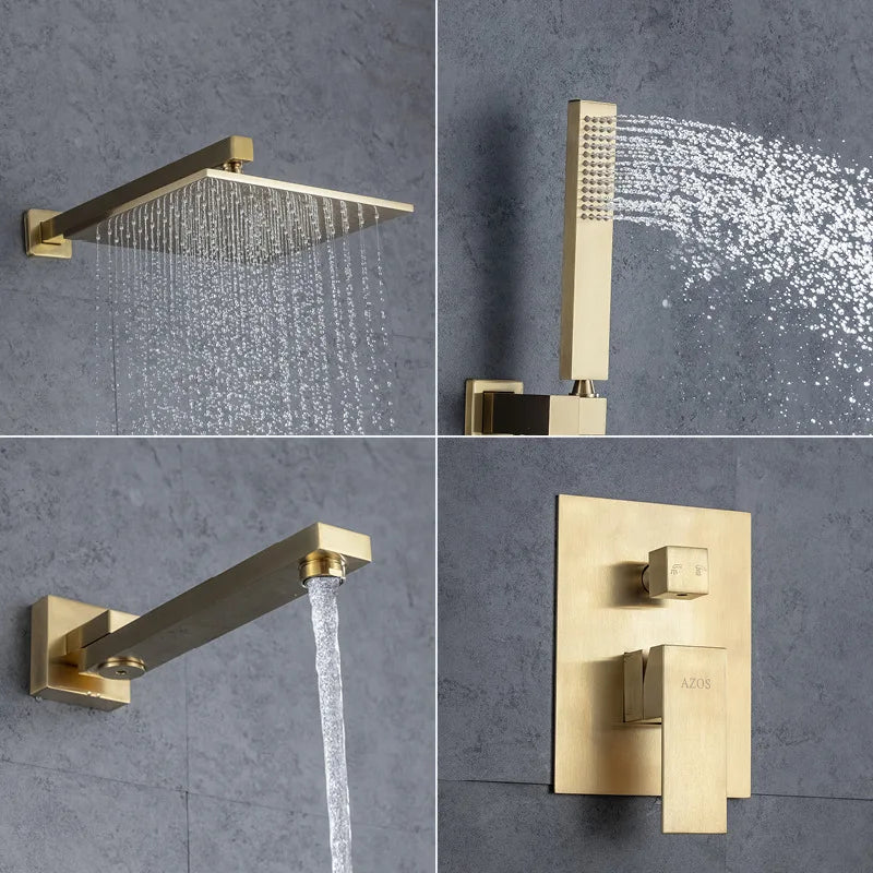 Système Douche LED Encastré – Pluie & Cascade, Bec Baignoire Pivotant, Mitigeur Eau Chaude & Froide | Salle de Bain Design