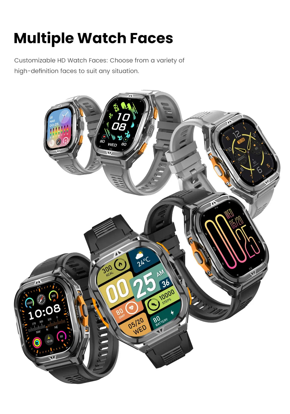 Smartwatch XIAOMI Sport GPS Boussole Appel BT Altimètre Santé – Étanche 3ATM Natation