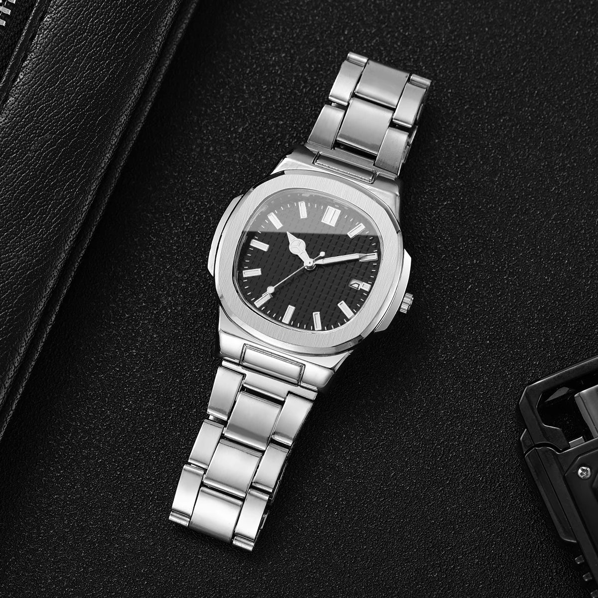 Lot 2 ou 4 Montres Homme Business Quartz Carré Calendrier – Set Fashion Casual Sans Boîte