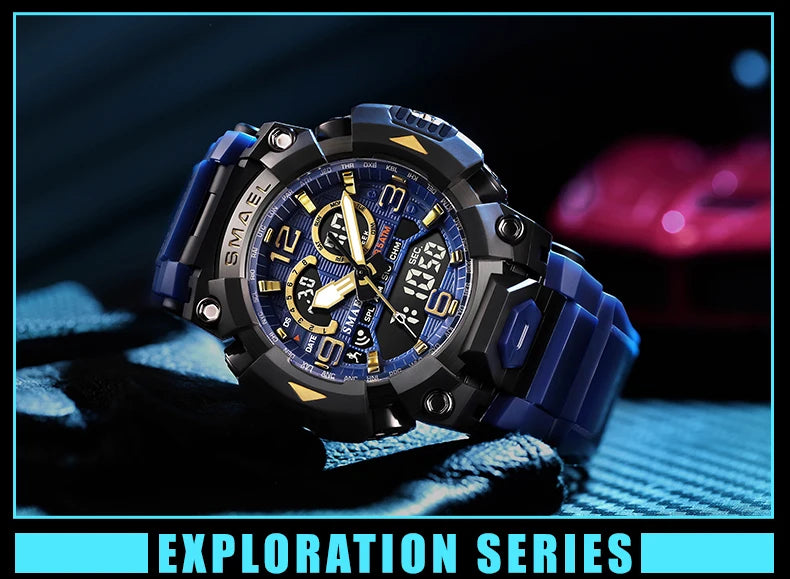 Montre Homme SMAEL 8099 Militaire Digital Sport – Étanche 50M LED Chronographe Antichoc