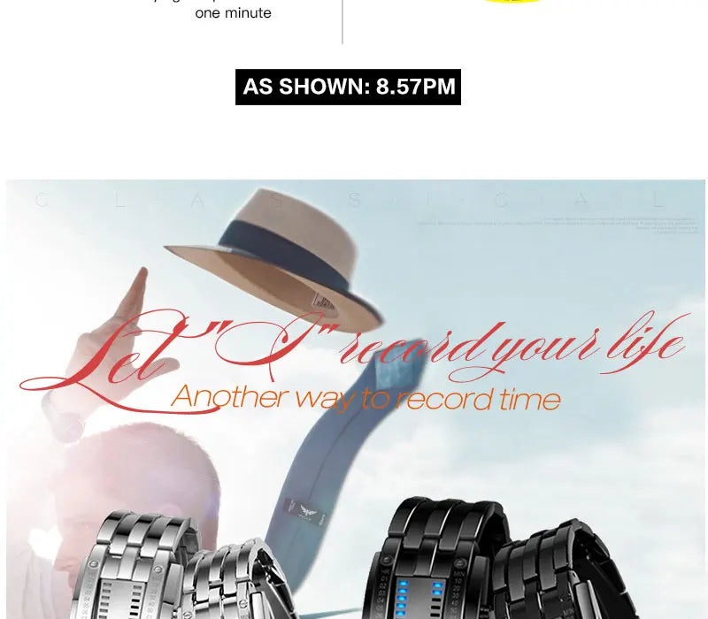 Montre Couple SKMEI 0926 LED Digital – Acier Inoxydable Étanche 5Bar Sport Créatif
