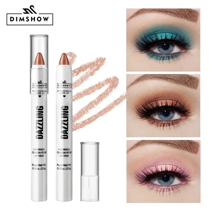 Crayon Fard à Paupières Highlighter Waterproof – Glitter Matte Nude Ver à Soie | Eyeliner Blanc Pigmenté