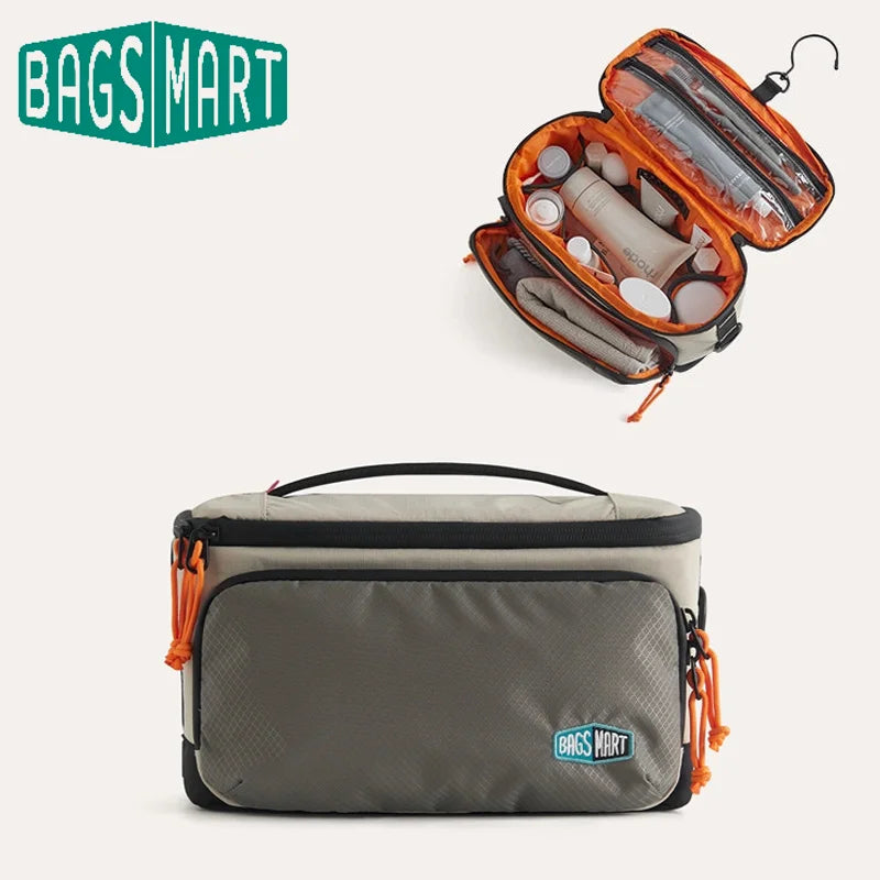 Trousse Maquillage Voyage BAGSMART Waterproof – Organisateur Toilette Crochet Salle de Bain | Grande Capacité Rangement Cosmétique
