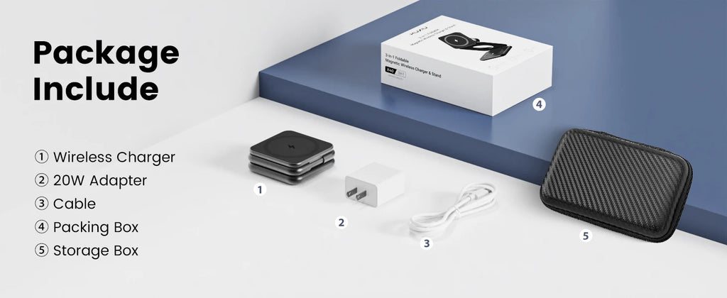 KUXIU X40 Chargeur 3-en-1 Pliable Magnétique – iPhone 17-13 AirPods 4-2 iWatch Charge Rapide