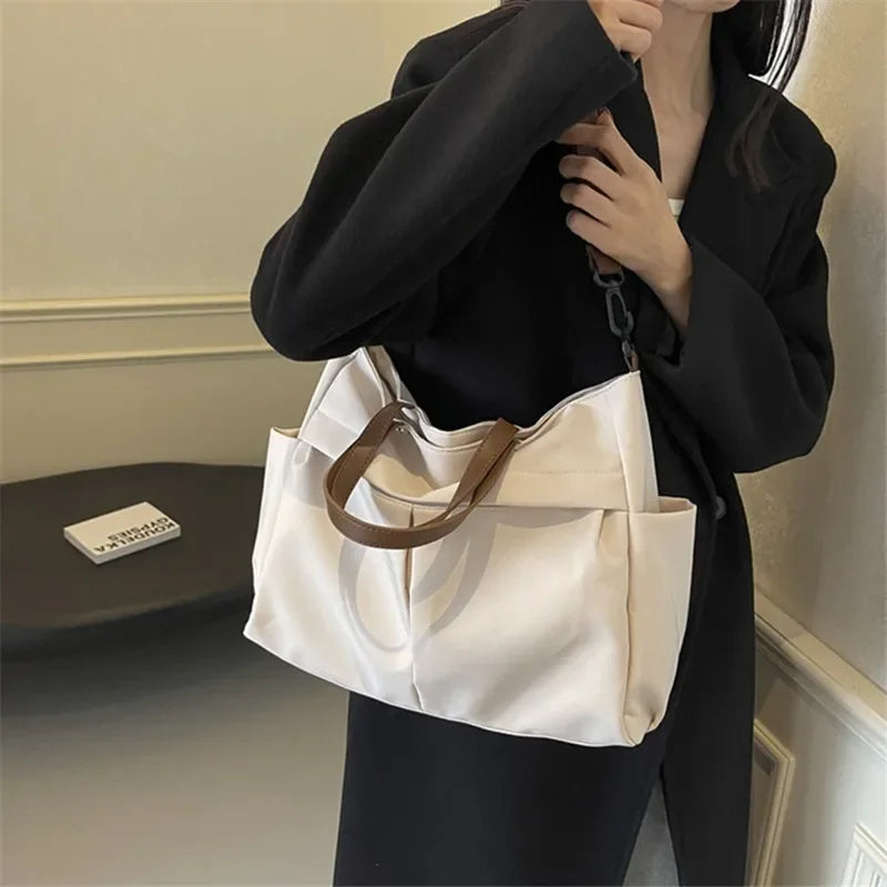 Grand Sac Cabas Nylon Femme – Tote Bag Stylish Bandoulière & Épaule | Voyage, Business, Fitness & Shopping | Léger & Résistant