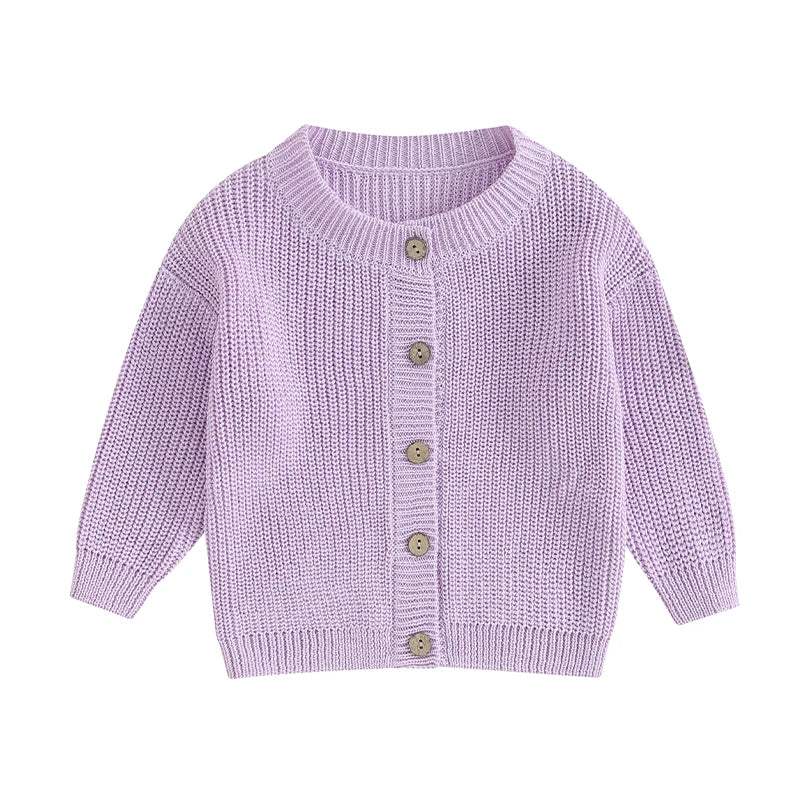 Gilet Cardigan Bébé Tricoté Coton Unisexe – Pull Printemps Automne Enfant Garçon Fille