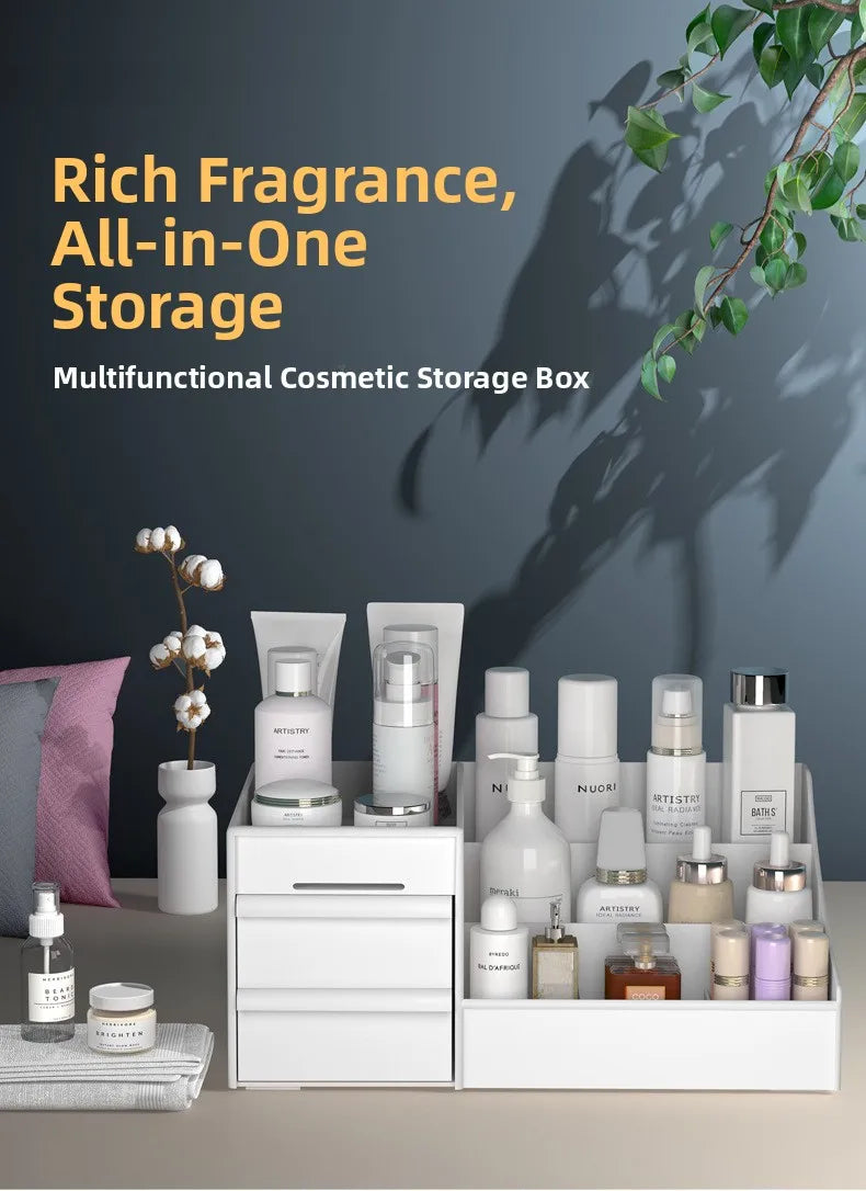 Organisateur Maquillage Tiroirs Plastique – Rangement Cosmétiques Salle de Bain Bureau Chambre