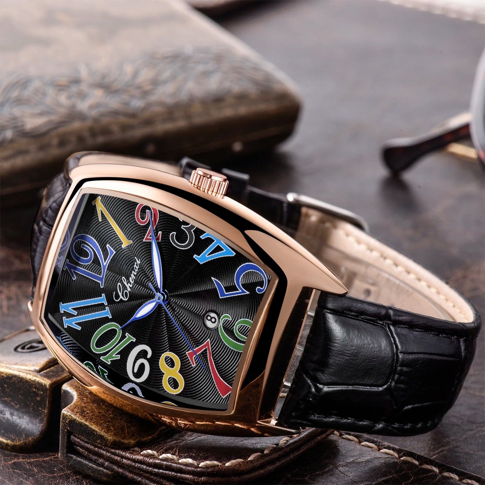 Montre Homme Bracelet Cuir Luxe Fashion Lumineux Quartz Calendrier Étanche Élégante Intemporelle | Montre Homme Cuir Luxe Fashion Lumineux Premium