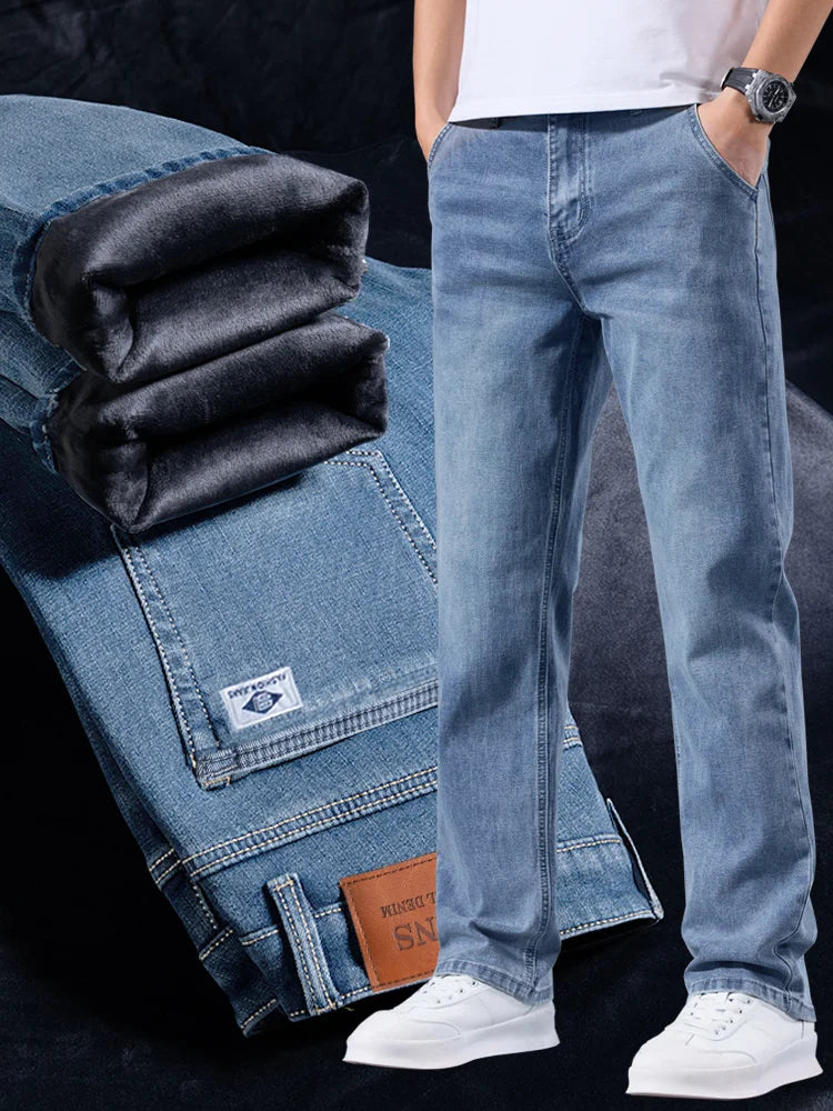 Jean Homme Loose Straight Leg Rétro Lavé Élastique Casual Toutes Saisons Polyvalent Confortable Intemporel Élégant – Jean Loose Premium Straight Leg Rétro | Mode Homme Denim Premium Polyvalent